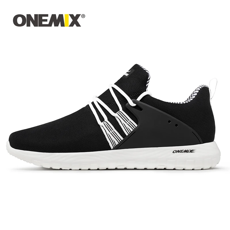 

ONEMIX Men Casual Shoes 2019 Spring Breathable Lightweight Lace-up Flats Loafers Outdoor Sneakers Unisex Jogging Training Shoes