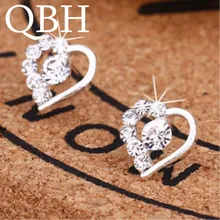 EK572 Горячая мода Brincos Любовь полный кристалл сердце серьги гвоздики для женщин уха ювелирные изделия Бульоны d'oreilles Рождество bijoux