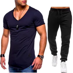 Oversize 3xl Summer Men Sets T Shirts+pants Two Pieces Cotton Sets Casual Tracksuit New Male Tshirt Gyms Fitness Men Trousers Oversize 3xl Summer Men Sets T Shirts+pants Two Pieces Cotton Sets Casual Tracksuit New Male Tshirt Gyms Fitness Men Trousers