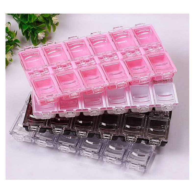 

4 Colors 12 Grids Plastic Empty Storage Box Nail Art Rhinestone Tools Jewelry Beads Display Storage Box Refillable Bottles