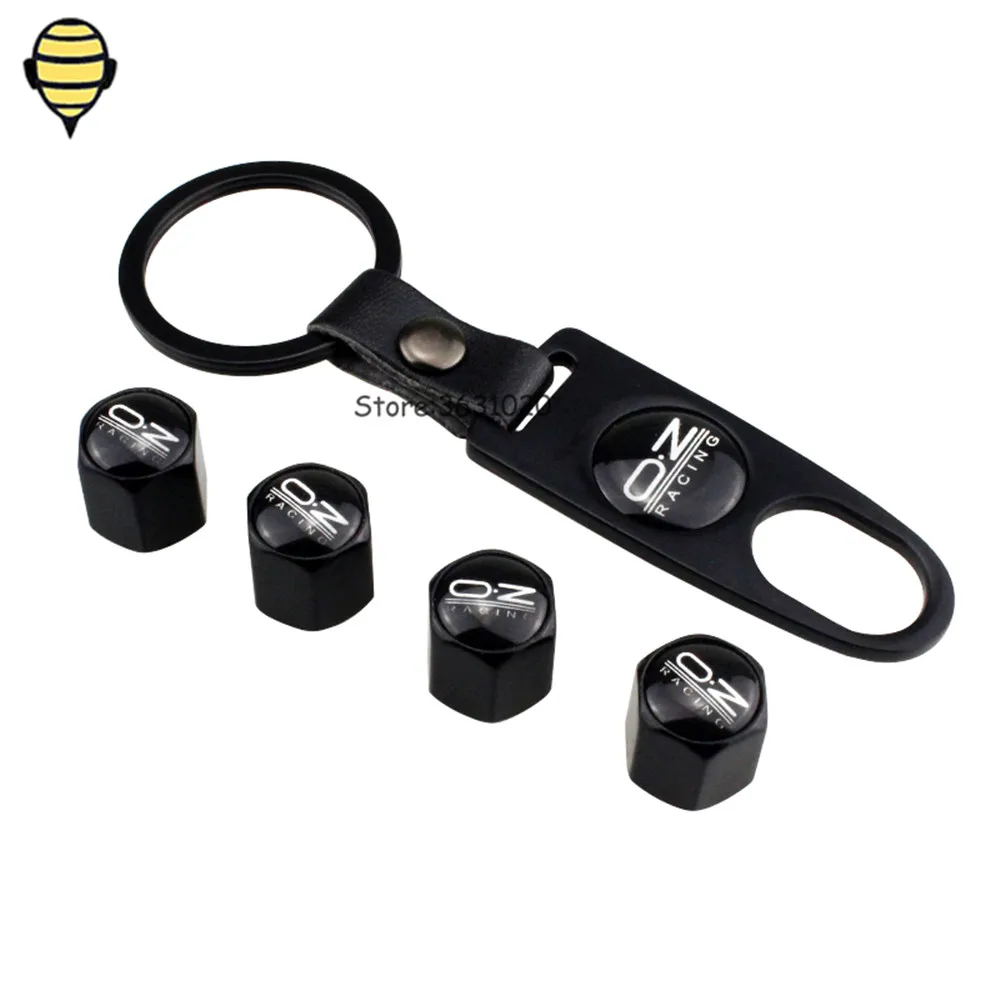 

Car Styling Wheel Tire Valve Stem Caps Keychain For OZ Racing Logo For Cadillac Escalade CTS Daihatsu KIA Sportage Pajero Tesla