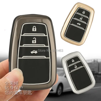 

Car Aluminium Alloy key shell 1 pcs car Metal Key buckle shell For Toyota Camry Corolla two and three buttons Key Holder
