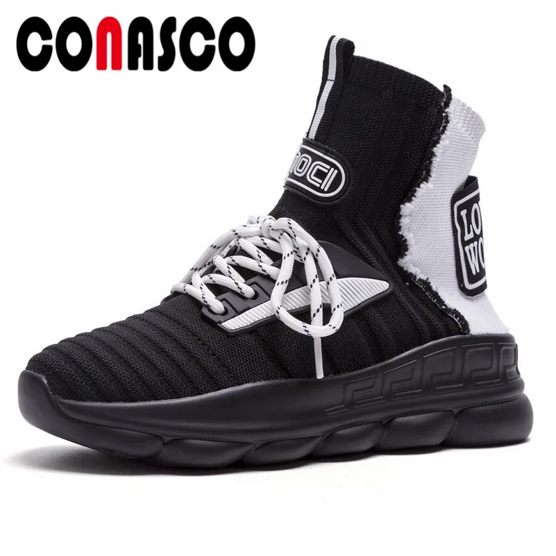 

CONASCO Fashion New Ankle Boots Platforms Lace Up Bearthable Sport Shoes Woman Round Toe Comfortable Casual Shoes Martin Boots