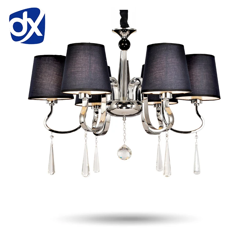 

Modern Chandelier Black Fabric Lampshade Chandelier Modern Lighting Living Room Light High Quality Metal Paint