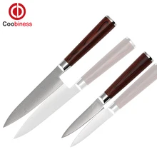 

XYJ damascus pattern 5 inch big utility 3.5 inch paring knife kitchen knives 9Cr18Mov stainless steel cooking tools set knives.