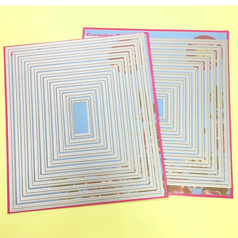 

2-Set large Cutting dies Piercing Rectangle & Square Cardmaking & Scrapbooking DIY Craft Stencil