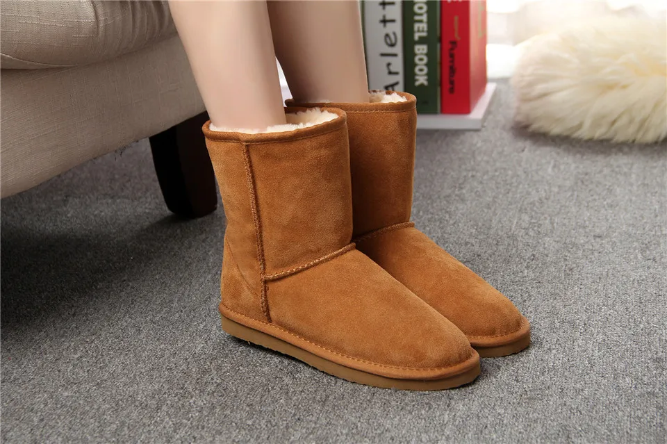 JXANG/; высококачественные классические зимние ботинки из натуральной кожи в австралийском стиле; женские ботинки; теплая зимняя обувь для женщин; большие американские размеры 3-13