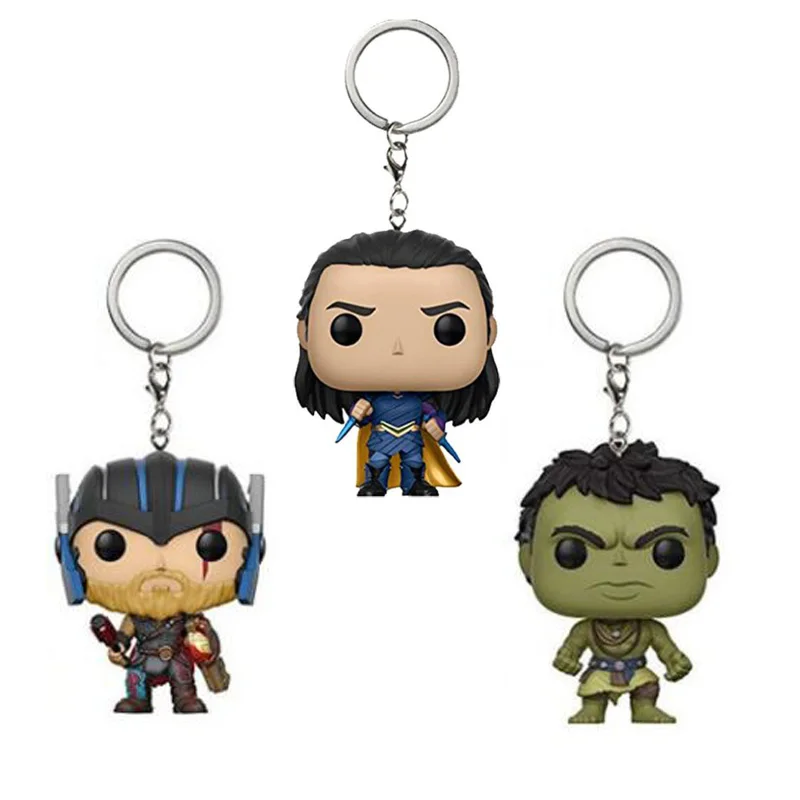 

Marvel Loki & Hulk & Thor Ragnarok Cute Keychain Figure Collection Model Toys Key Chain Toys with Retail Box