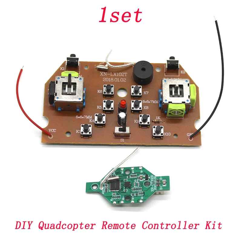 

1set DIY Mini Quadcopter Aircraft Remote Controller Kit 2.4G Signal 4.5V Transmitter 3.7V Receiver Board for Children Students