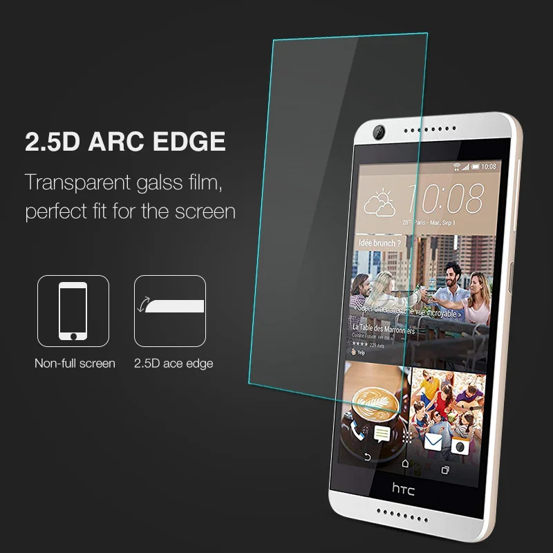 For HTC Desire 626 Dual Sim Screen Protector 2.5D 9H Tempered Glass Protective Film on 626s D626W D626n D626d 626G+ 4G Lte (2)