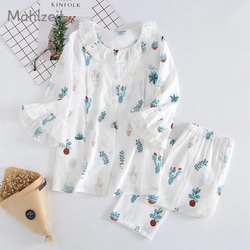 

Spring new Maternity Nursing clothes Pregnant Women pure cotton soft Sleepwear thin pajamas set for Breastfeeding mother