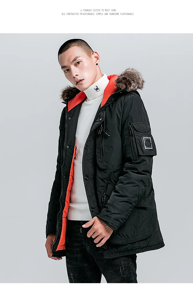 Seenimoe 2019 новые зимние парки человек с капюшоном ветрозащитная зимняя куртка брендовая зимняя куртка утепленная M-3XL мужские стиль сафари