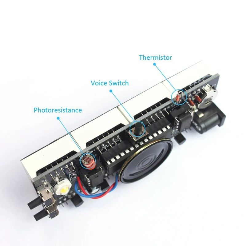 Компактная цифровая 4-разрядный светодиодный говорящие часы Diy Kit светильник Управление Температура даты и времени прозрачная витрина(зеленый