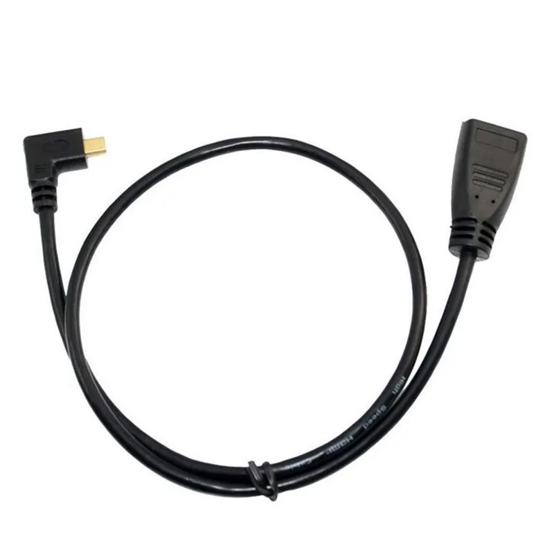 2Ft HDMI 1,4 Женский к HDMI штекер угол 90 градусов кабель адаптер HDTV Micro HDMI левый угол