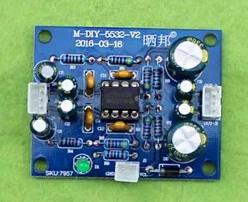 

Free Shipping!!! 5532 preamplifier board / single power front panel / DC single power supply 12-35V