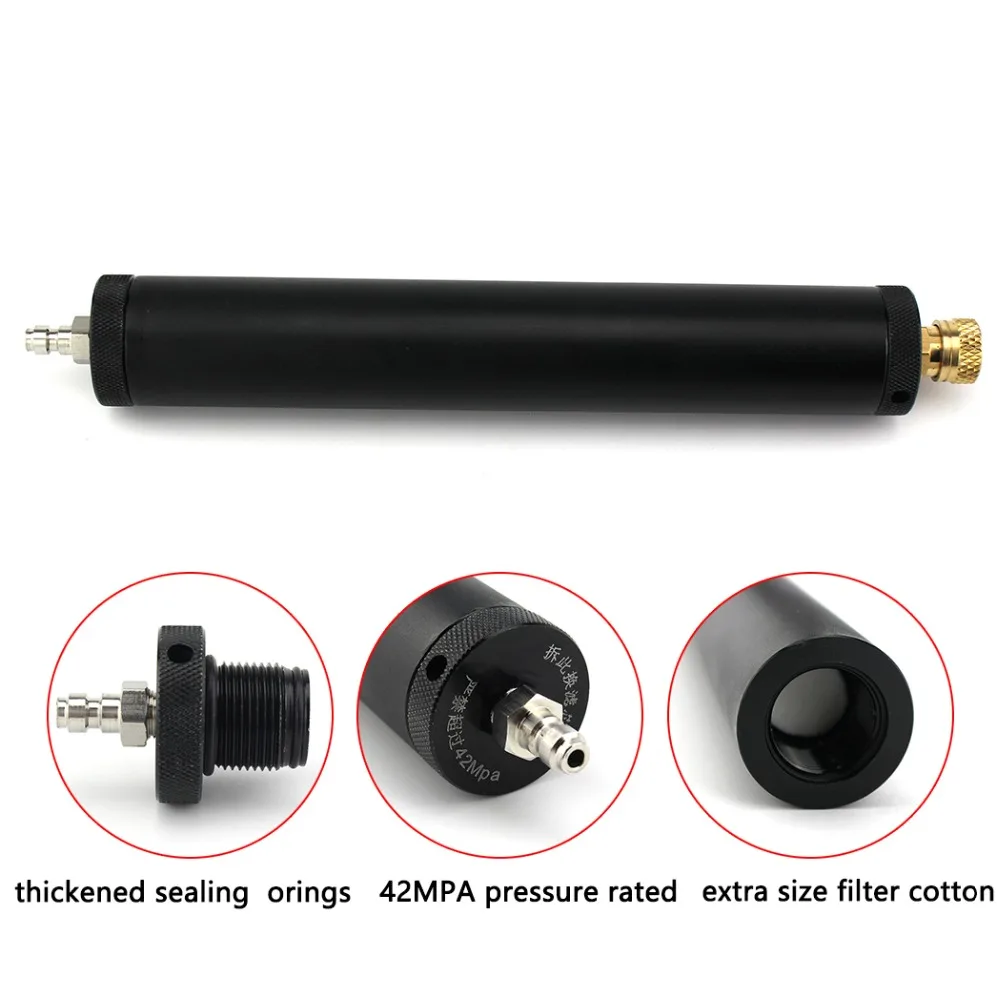 

Paintball PCP Hand Pump Air Filter Water-Oil Separator Filtering High Pressure M10x1 Thread 50cm Hose 30mpa 4500psi