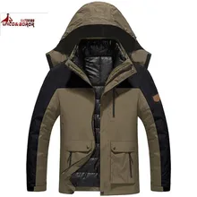 UNCO& BOROR, зимний мужской пуховик 2 в 1, водонепроницаемый, Термальный, для альпинизма, походов, альпинизма, с капюшоном, пальто для мужчин размера плюс L-6XL