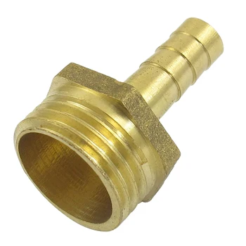 

BIFI-Gold Tone Brass 8mm Fuel Gas Hose Barb 1/2" Male Thread Coupling Fitting