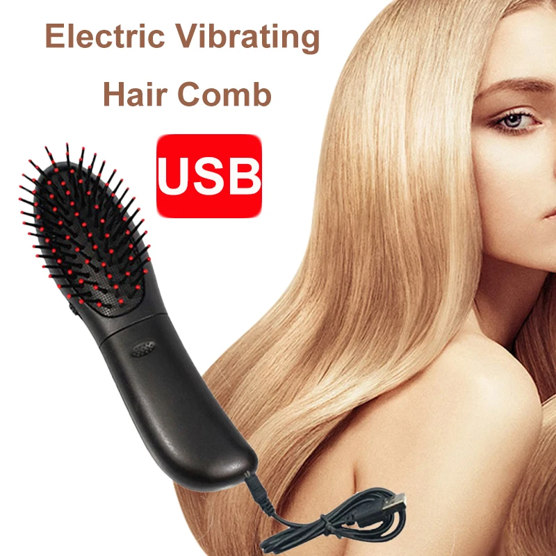 Electric Vibrating Hair Comb Straightener Brush Scalp Head Blood