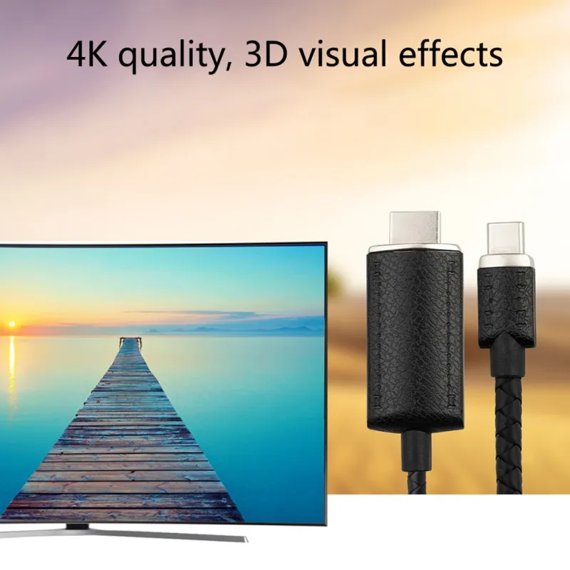 Type-c к HDMI Мужской Видео экранный преобразователь кабель Plug-and-игровой адаптер Костюм для компьютера кабели мобильного телефона 2 м Длина