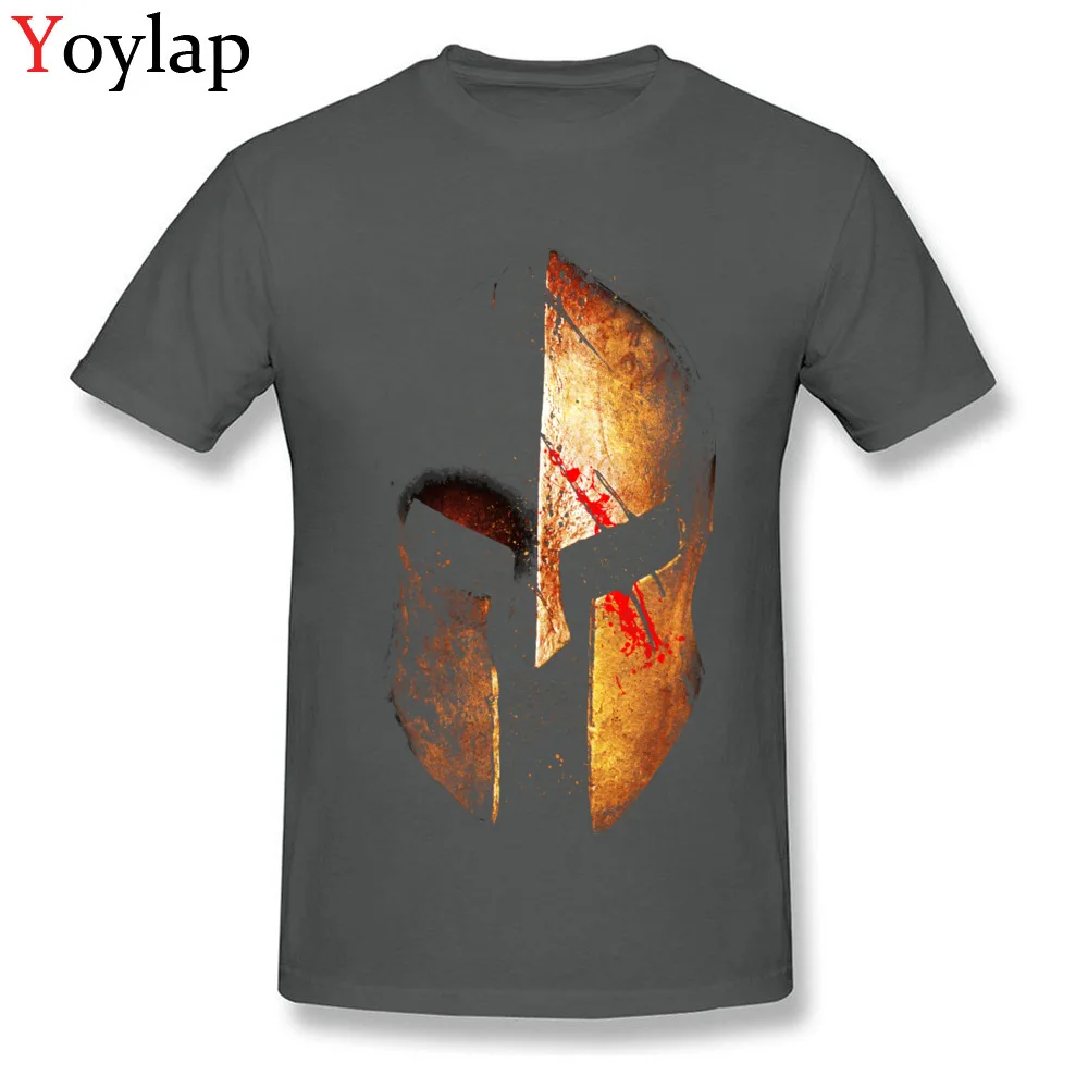 100% Cotton Men Short Sleeve T-Shirt Normal Tops Shirts Cute Funny O Neck Tee-Shirt Spartan II carbon