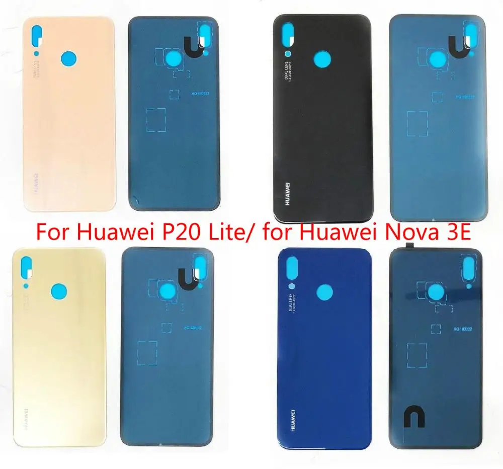 5 шт. для Huawei Nova 3E/ P20Lite стеклянная задняя крышка батарейного отсека корпус