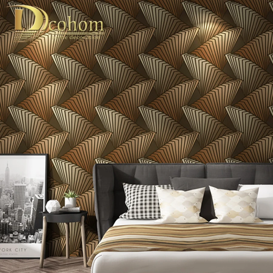 

Dcohom Modern Geometric Pattern Designs 3D Wallpaper For Living room Bedroom Background Walls Decor PVC Wall paper Rolls