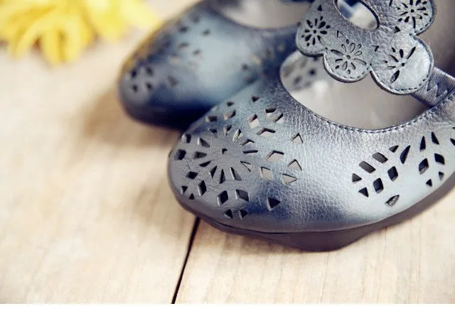Tayunxing обувь ручной работы из натуральной кожи женские босоножки с цветочным узором удобная обувь на высоком каблуке без застежки в стиле ретро 8062-17C