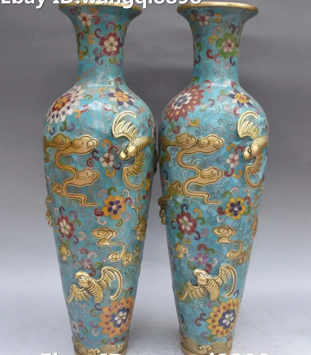 Cloisonne Эмаль позолоченный Пион цветок Летучая мышь летучие мыши Животное Цветок