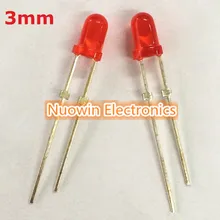 100 шт. красный светодиодный 3 мм светильник красный светильник-излучающий диод