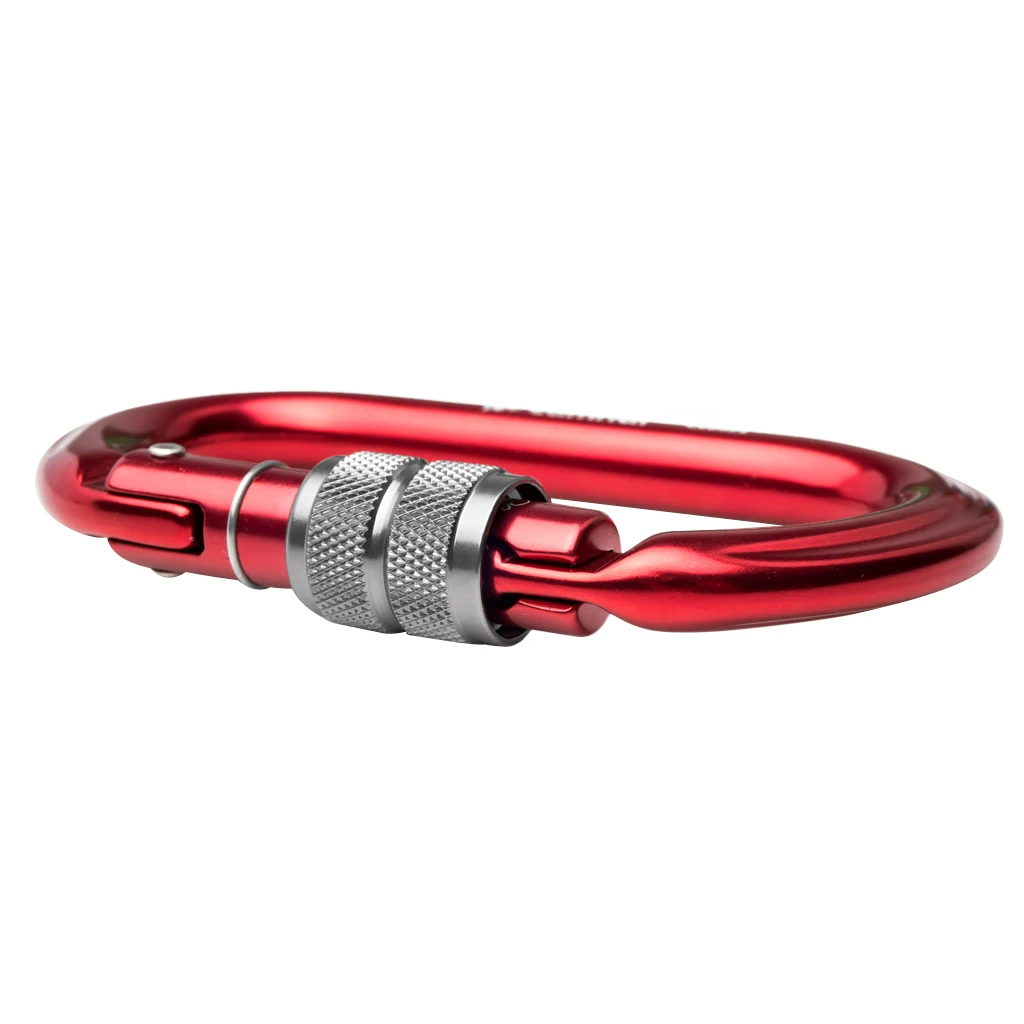 Perfeclan Rock Screw Gate Auto Locking Carabiner Climbing Safety D Type Hook Aluminum Auto Lock Screwgate D Carabiner