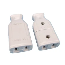 5pcs электрическая Женский Разъем двухконтактная Мощность розетка две ноги Flat 2 отверстие вилка подключения