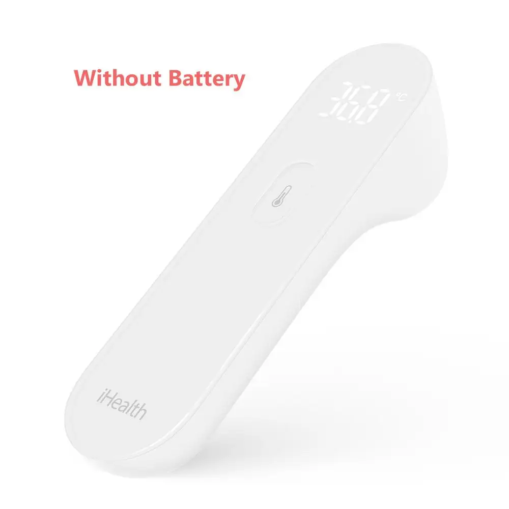 No Battery Термометр Xiaomi Mijia iHealth Бесконтактный цифровой инфракрасный светодиодный термометр для детей и взрослых - Цвет: No Battery