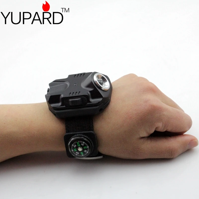 

YUPARD Q5 LED rechargeable built-in battery Model power Flashlight USB Charging lamp Tactical Wrist WatchTorch