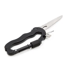 

5 in1 Outdoor Multi-function EDC Tool Foldable Knife Screwdriver Aluminum Climbing Carabiner D Hook Gear Multi Tool Buckle Lock