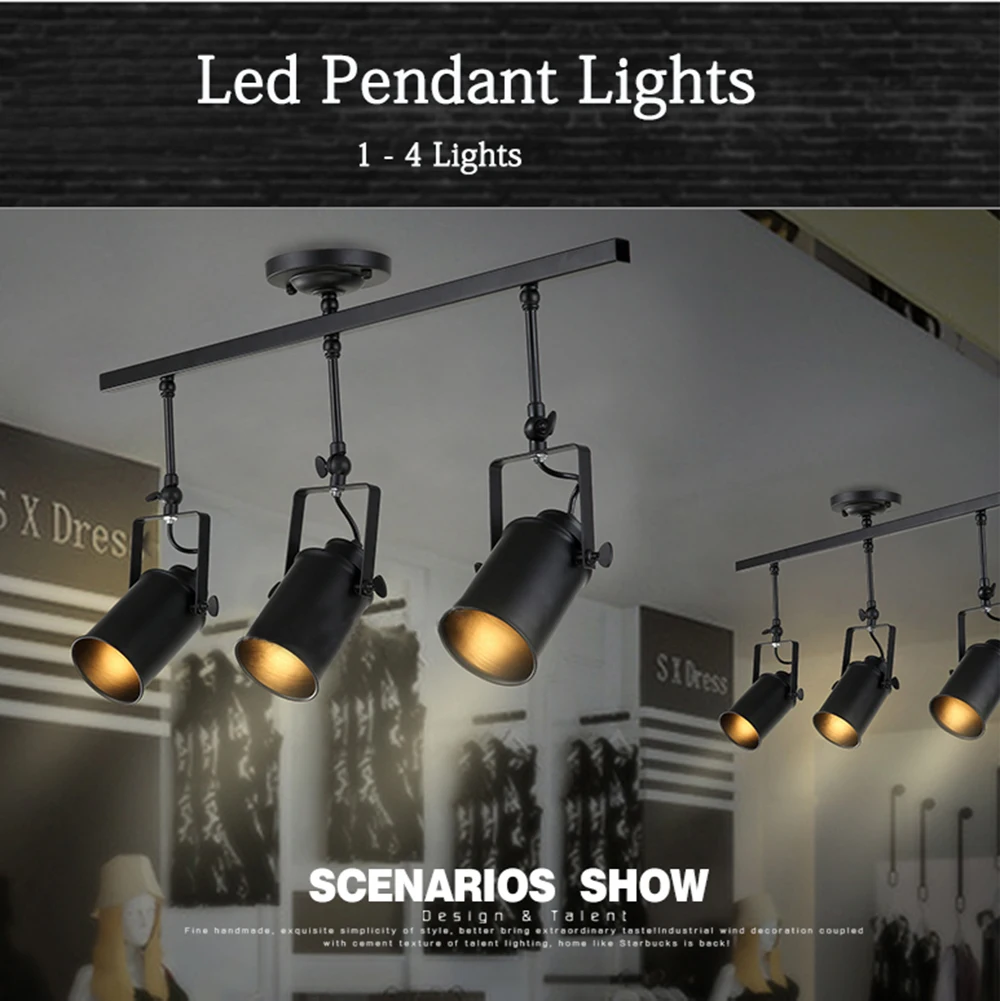 New Black Loft Pendant Lights Lamp Led Track Loft Pendant Lights Lamp Led