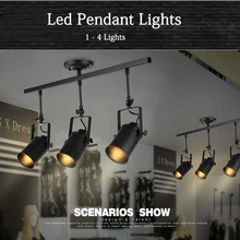 Nueva Negro Industrial Loft Luces Pendientes Lámpara Led Luces de la Pista de La Vendimia Focos Led para La Cocina Comedor Bar Envío Gratis