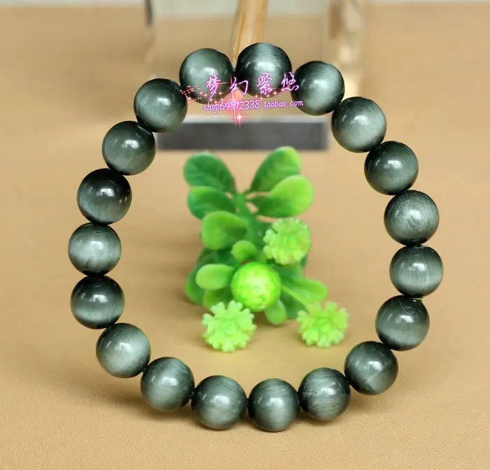 

Natural green rutilated quartz bracelet green cat-eye bracelet male Women crystal bracelet