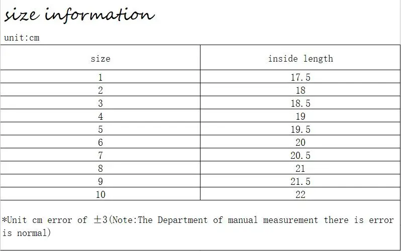 size chart