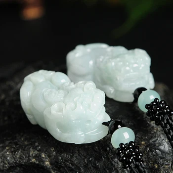 

Natural Women's Necklace Classic Jade Fine Jewelry ABP1224 Emerald Attached Lanyard Brave Troops A Pair Free Shipping