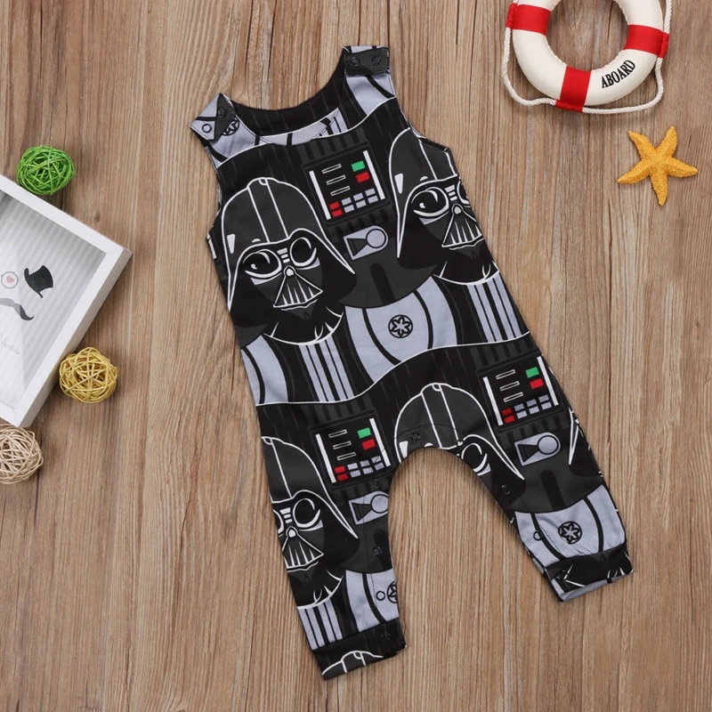 Fashion Baby Boy Clothes Toddler Kids Cartoon Star Wars Romper Sleeveless Jumpsuit Clothes Outfits