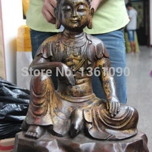 Xd 00682 Старая Бронза godness Кван-Инь Гуаньинь Бодхисаттвы Статуя Будды