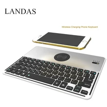Landas Wireless Keyboard Backlight with Charger Keyboard For iphone X charger with 7 Backlit Keyboard Mini for iPhone X