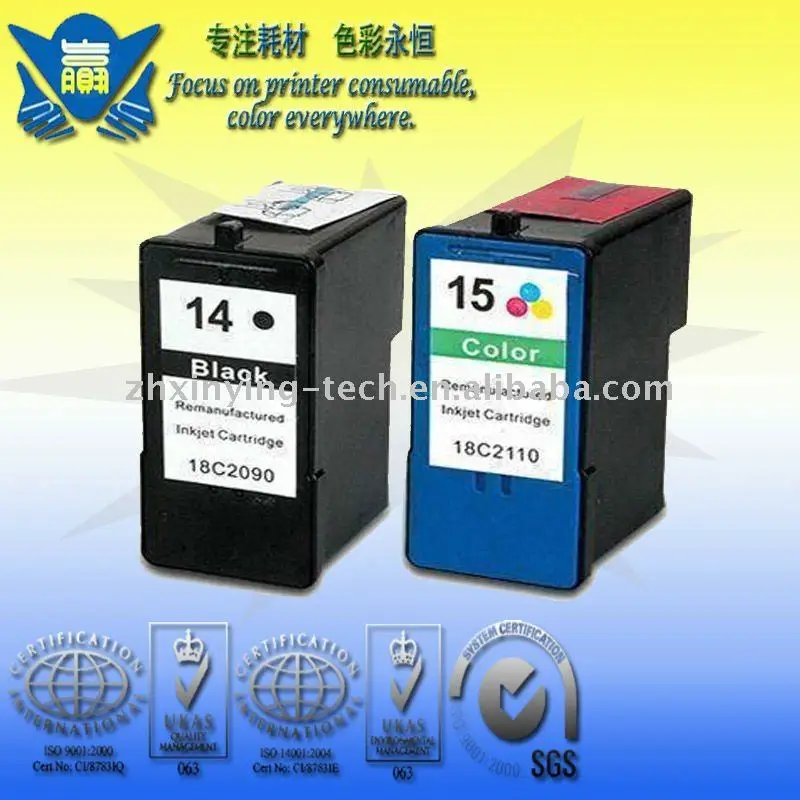 2 unids/lote) ¡alta calidad! Cartucho de inyección de tinta remanufacturado Lexmark 14 15 uso para impresora Z2320, Z2320, X2650, X2600|inkjet cartridge manufacturers|inkjet cartridge capacityinkjet cartridge replacement AliExpress