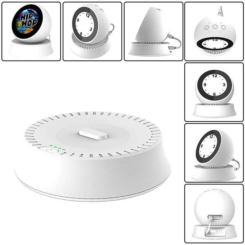 

Elegant Circular Portable Battery Stand For Echo Spot 5200Mah (White)