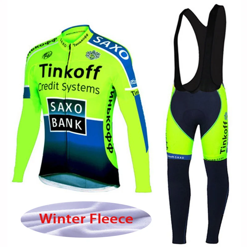 Winter Thermal Fleece Black Tinkoff Team cycling Ciclismo long sleeve