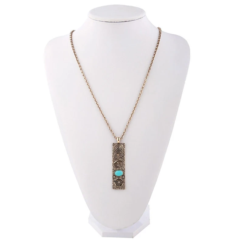 Vintage Indian Totem Pendant Necklace For Women Ethnic long Pendant Chain Necklace Fashion Jewelry Collier Colar Chunky Necklace - Image 5