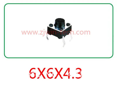 

50PCS 6X6X4.3MM(DIP) 4PIN Tactile Tact Push Button Mini Button Momentary Tact Micro Switch Direct Plug-in Self-reset