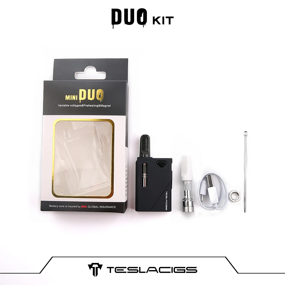 Новый оригинальный Tesla Mini DUO CBD набор восковой со встроенной батареей 500 мАч с 2.0ohm