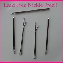 50 шт. Серебряная отделка 2 мм* 5,5 см обычный металл Бобби-булавка с гладкой круглая эмалированная наконечники на никеле бесплатно и без свинца, выгодная для оптом